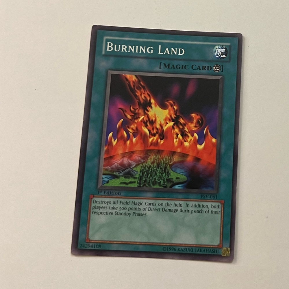 Yu-Gi-Oh 1st Edition Burning Land Card
